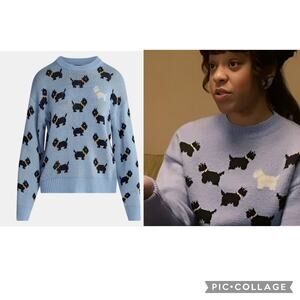 NEW Stranger Things Season 5 Erica Scottie Dog Sweater XXL Blue No Boundaries